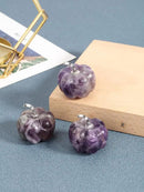 Jovivi Amethyst Crystal Pumpkin Figurine, 1.2" Mini Carved Gemstone Pumpkin Statue Decor Healing Stones Decorative Ornaments for Fall Harvest Thanksgiving Halloween Decorations Home Decor by CozyNest Decor