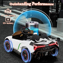 Costzon Ride on Car, Lamborghini Licensed 12V Battery Powered 4WD Sports Car with Remote Control, 3 Speeds, Hydraulic Doors, LED Lights, Towing Wheel, Horn, Music, Electric Vehicle for Kids Aged 3-8 by TinyTreasures Baby Boutique