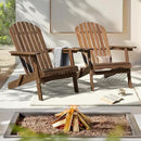 IDZO Outdoor Wooden Folding Adirondack Chair Set of 2 with Pre-Assembled BackRest, Wood Patio Chair for Garden Backyard Porch Pool Deck Firepit by CozyNest Decor