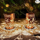 2 Pack Butterfly Solar Lanterns Outdoor Hanging Lantern Lights, Butterfly Hollowed-Out Metal Decor Lantern, Waterproof LED Decorative Garden Light - Delicate Garden Decoration by GreenHaven Gardens