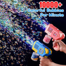 EagleStone 2 Pack Bubble Gun Machine for Kids, Automatic Light Up Bubble Blower with 4 Bottles 10 Bags Refill Solution, Bubble Guns Blaster for Toddlers, Outdoor Toys Gifts, Wedding Easter Party Favor by TinyTreasures Baby Boutique