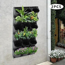 12Pieces 3-Pot Wall Planter Vertical Garden Plant Walls Wall Mounted Vertical Planter with Water-Storage Layer Stackable Wall-Mounted Flower Pot for Gardens, Balconies 180.78lbs Total Capacity (Black) by CozyNest Decor