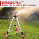 YAMATIC Impact Sprinkler on Tripod Base, 360 Degree Large Area, Heavy Duty Adjustable Pulsator Sprinkler for Lawn Yard and Grass, Spray up to 20-90ft (36inch) Brass Head, 2Pcs by GreenHaven Gardens