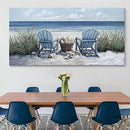 HGUAOA Coastal Wall Art - Large Landscape Wall Pictures for Living Room, Bedroom Pictures, Ocean Beach Artwork, Blue Wall Art, Above Bed Decor, Coastal Landscape Wall Art, Beach Pinting by CozyNest Decor
