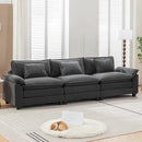 URRED Modular Sectional Sofa Comfy Cloud Couch, Modern Velvet Sofa Sleeper Deep Seat Couches with Ottoman/Pillows for Living Room (Dark Gray, 117'') by CozyNest Decor