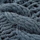 Esterra Chunky Knit Blanket Throw 50"x60", 100% Hand Knitted Chenille Throw Blanket, Cozy Soft Thick Cable Knit Throw Large Rope Knot Crochet Throw Blanket for Sofa Couch Bed, Blue Mirage by CozyNest Decor