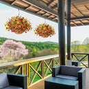Artificial Fake Hanging Plants Flowers Basket, Faux Silk Daisy in Planter Realistic UV Resistant for Outside Home Patio Balcony Yard Spring Outdoor Decoration (Orange Brown Yellow) by GreenHaven Gardens