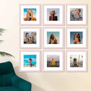 Vittanly 12x12 Picture Frame Set of 9 - Display 8x8 Photos with Mat or 12x12 Without Mat, Wall Mount Frames for Home Decor, Horizontal or Vertical (Pink) by CozyNest Decor