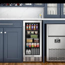 KoolMore 15” Inch Small Built-In Refrigerator and Beverage Cooler for Soda Cans, Beer Cans, Food and Fresh Snacks, 5 Wire Shelves, Adjustable Temperature Range (KM-BIR3C-GD), Stainless Steel by CozyNest Decor
