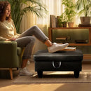 Ottoman Rectangular Storage Ottoman Bench, Faux Leather Footrest, Coffee Table, Stool Footstool with Hinged Lid for Living Room, Bedroom, Entryway, Black, 28.5"x19"x17.5" by CozyNest Decor