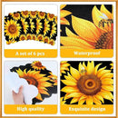 Sunflower Placemats Set of 6 Summer Plastic Table Mats Summer Floral Place Mats Washable Vinyl Seasonal Spring Sunflower Table Decoration for Indoor Outdoor Party Kitchen Dining by CozyNest Decor