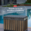 Keter Signature Everwood 50 Gallon Resin Outdoor Storage Box and Patio Furniture Side Table for Pool and Garden Accessories, Walnut by GreenHaven Gardens