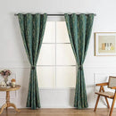 Grommets Blackout Long Window Curtains Green Gold-52W*108L 2PCS Drapes for Bedroom by CozyNest Decor