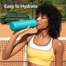 Insulated Water Bottle with Straw - Encool Stainless Steel Water Bottle, Leak-Proof, BPA-Free, Double Wall Vacuum Keeps Cold for 24 Hours for Sports, Travel, School (26 oz, Azure Blue) by CozyNest Decor