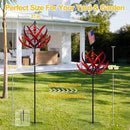 LimeHill Wind Spinner for Garden and Yard - Large Metal Kinetic Wind Sculptures for Outdoor Decor (91 Inches, Burgundy Lotus) by GreenHaven Gardens