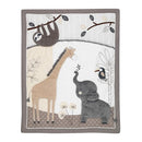 Lambs & Ivy Baby Jungle Animals 4-Piece Gray/White/Taupe Crib Bedding Set by TinyTreasures Baby Boutique