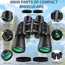 PISEZ 20X50 Binoculars for Adults High Powered with Low Light Vision，Compact Large View Waterproof Binoculars for Bird Watching Hunting Concert Traveling Theater Opera Sightseeing by TinyTreasures Baby Boutique