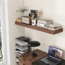12 Inch Deep Floating Shelves, 48W x 12D Rustic Large Floating Shelves, Deep Walnut Wood Wall Shelves Set of 1 for Living Room Bathroom Laundry Room Bedroom Kitchen Home Office - Walnut by CozyNest Decor
