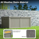 120 Gallon Deck Box,Resin Outdoor Storage Box with Lockable for Patio Furniture, Pool Accessories, Garden Tools Waterproof Outside Storage Box, Grey by GreenHaven Gardens