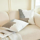 HOdo Home 18x18 Throw Pillow Covers, 2PCS Tufted Boho Jacquard Pillow Covers,Farmhouse Decorative Pillow Cover,Pillow Cases for Couch Sofa Bed Stylish Decor, Simple Textured Cushion Sham by CozyNest Decor