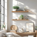 24 Inch Floating Shelves for Wall Rustic Light Wood Wall Shelves for Bedroom Set of 4 by CozyNest Decor