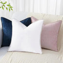 decorUhome Chenille Soft Throw Pillow Covers 12x20 Set of 2, Lumbar Velvet Farmhouse Neutral Decorative Euro Pillow Covers with Stitched Edge for Couch Sofa Bed Home Decor, White by CozyNest Decor