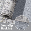 jinchan Hallway Runner Rug 2x8 Machine Washable Runner Rug Grey Vintage Floral Design Non-Slip Ultra-Thin for Kitchen Laundry Room Bedroom Farmhouse (2‘x8',Grey) by TinyTreasures Baby Boutique