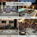 MontVoo Outdoor Rug with Led String Strip Lights 8x10 ft Waterproof Outdoor Patio Rug Mat Reversible Plastic Straw Rug Outside Outdoor Rug for RV Camping Picnic Balcony Fairy Boho Outdoor Decor by GreenHaven Gardens