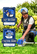 WILD BADGER POWER 26cc Weed Wacker Gas Powered, 3 in 1 String Trimmer/Edger 17'' with 10'' Brush Cutter,Rubber Handle & Shoulder Strap Included by GreenHaven Gardens