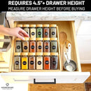 Extra Sturdy 3-Tier Bamboo Spice Rack – 12" W x 10" D x 13" H – Foldable Non-Slip Wooden Spice Organizer for Countertop, Cabinet & Drawer – Includes Labels, Funnel & Hooks – Spice Jars NOT Included by CozyNest Decor
