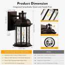 VIANIS Outdoor Light Fixture with Motion Sensor, 2 Packs Oil Rubbed Bronze Dusk to Dawn Exterior Garage Wall Sconce Lighting, 100% Aluminum Outside Porch Lights for House with Tempered Ripple Glass by GreenHaven Gardens