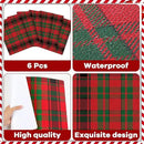 Christmas Placemats Set of 6 Red and Green Plaid Plastic Table Mats Recyclable Place Mats Washable Farmhouse Holiday Table Decoration for Indoor Outdoor Christmas Party Kitchen Dining by CozyNest Decor