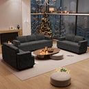 Sofa Couch, 3 Piece Set Comfy Sofa, 2 Loveseat & 3 Seater Sofa with Deep Seats for Living Room, Modern Sleeper Couch, Dark Grey Chenille by CozyNest Decor
