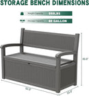 80 Gallon Outdoor Storage Box, Resin Patio Furniture with Armrest, Lockable Deck Box with Waterproof and UV Resistant for Patio Cushions, Garden Tools and Pool Supplies, Grey by GreenHaven Gardens