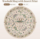 6ft Washable Round Rug - Bug Rugs for Living Room Non-Slip Low Pile Soft Ultra-Thin Machine Washable Circle Carpet for Bedroom, Entryway, Nursery, Kitchen, Home Office (6' Round Beige) by TinyTreasures Baby Boutique