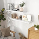 40 Inch Floating Shelves White, 40" W x 9" D Floating Shelf Set of 2, Farmhouse Wood Wall Shelves for Bedroom, Kitchen, Wall Mounted Deep Shelving for Home Decor by CozyNest Decor