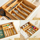 SMIRLY Silverware Drawer Organizer – Bamboo Kitchen Drawer Organizer, Adjustable Utensil Holder and Cutlery Tray, Drawer Dividers for Flatware and Kitchen Utensils by CozyNest Decor