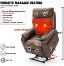 Lazy Boy Recliner Chair with Heating, Power Lift Recliner Chair for Elderly with Folding Tablet, Lay Flat Recliner with Dual Motor Adjustable Backrest and Leg Rests, Leather Brown1, RXX-028 by CozyNest Decor