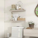 Heimlove 24 inch Floating Shelves for Wall,9.3 inch deep Grey Bathroom Over Toilet Shelf,Wall Mounted Rustic Wood Shelves for Bedroom,Living Room,Kitchen,Office Decor Set of 2-Grey by CozyNest Decor