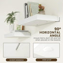 Deep Floating Shelves, 24''W x 12''D Floating Shelves White Set of 2, 12 Inch Deep Large Wood Shelves for Books Living Room Bathroom Laundry Room Bedroom Kitchen Home Office - White by CozyNest Decor
