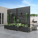 Casaphoria Metal Raised Garden Bed with Trellis and Wheels, 72"x47"x16" Planter Box for Climbing Plants, Vegetables & Vines, Features Drainage Holes and Privacy Screen (Black) by GreenHaven Gardens