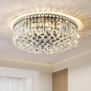 6-Lights Black Crystal Flush Mount Chandelier Light Fixture K9 Crystals Modern Ceiling Lights Elegant Pendant Lamp for Bedroom,Hallway,Bar,Living Room,Dining Room,H5.9 xW20 (Bulbs Not Included) by CozyNest Decor