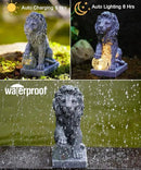 Nacome Solar Guardian Lion Garden Statue: Outdoor Decor Sculpture with Ball Lights for Yard Art Porch Patio - Unique Birthday Gifts for Women Mom by GreenHaven Gardens