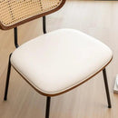 Rattan Dining Chairs Set of 2, Mid Century Modern Dining Chairs with Cane Back for Kitchen Dining Room, 19 Inch Faux Leather Beige by CozyNest Decor