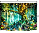 Delur Magical Forest Tapestry Fantasy Tree of Life Enchanted Fairy Tale Forest Tapestry Mystical Psychedelic Nature Landscape Wall Hanging Headboard for Bedroom Living Room Home Decor (59.1" x 78.7") by CozyNest Decor