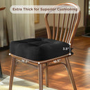 Codi Dining Chair Cushions 4 Pack, Thick Chairs Pads for Indoor Kitchen Room - Washable, Non-Slip Memory Foam Seat Cushion with Ties, 16.5"x16.5"x 3.5", Set of 4, Black by CozyNest Decor