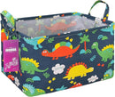 Rectangular Storage Basket Fabric Organizer Bin for Toys,Books,Clothes,Gifts,Pets-Perfect for Home,Office,Nursery,Dorm,Shelf(Rec Forest Dinosaurs) by TinyTreasures Baby Boutique