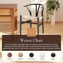 POLY & BARK Weave Dining Chairs – Mid-Century Modern Wishbone Dining Chairs with Arms, Solid Wood Frame, Indoor Use – Black – Set of 2 - Ideal for Dining Room, Kitchen or Stylish Accent Setting by CozyNest Decor