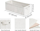 StorageWorks Narrow Storage Bins, Small Basket for Closet and Shelves, Fabric Organizer with Handles, Toilet Paper Storage, Gray and White Stripes, 2-Pack by CozyNest Decor