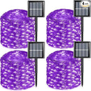QITONG 4 Pack Purple Solar Fairy Lights, Each 33ft 100 LED Solar Christmas Lights, 8 Modes Solar Twinkle String Lights by GreenHaven Gardens